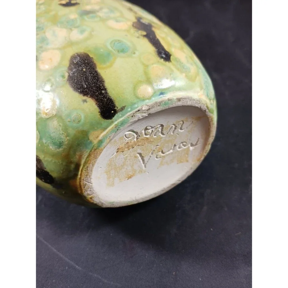 Vintage MCM Multicolor Handmade Pottery Vase